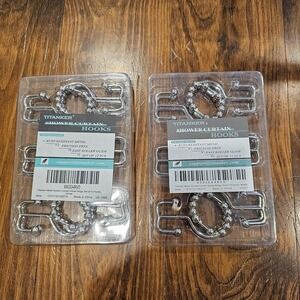 Titanker Shower Curtain Double Hooks Rust Resisitant